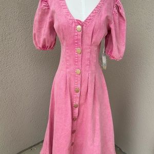 Hyacinth house pink denim dress.
